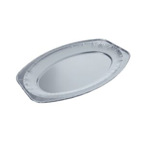 3 plateaux de service — aluminium ovales 44,5 x 29,5 cm