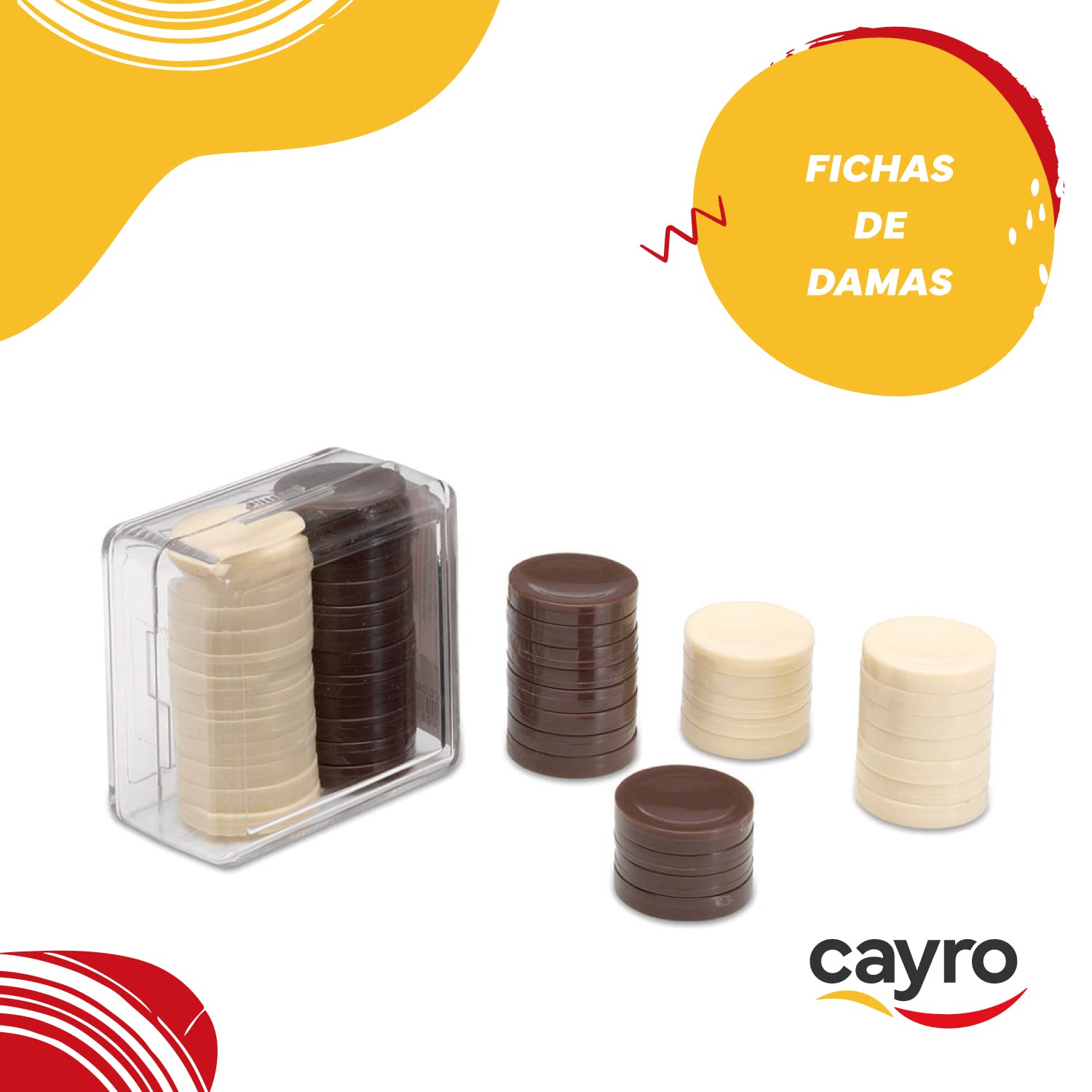 CAYRO — Jeu de dames 24 pièces pour 2 joueurs – Image 3