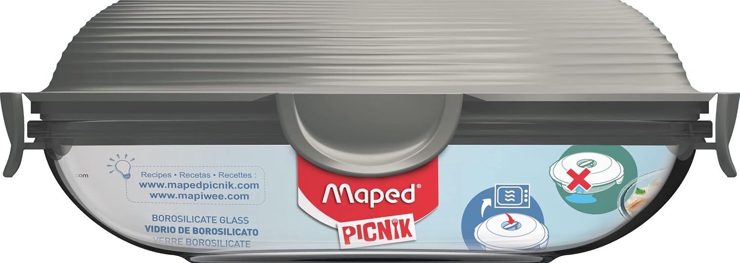 MAPED Picnik — Assiette en Verre avec Couvercle 700 ml – Image 4