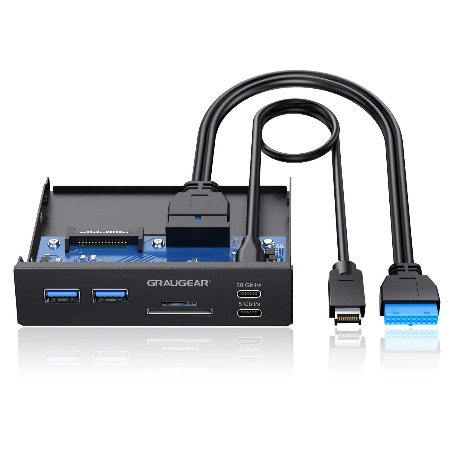 GRAUGEAR G-MP01CR — Panneau avant 6 interfaces USB-C/USB-A
