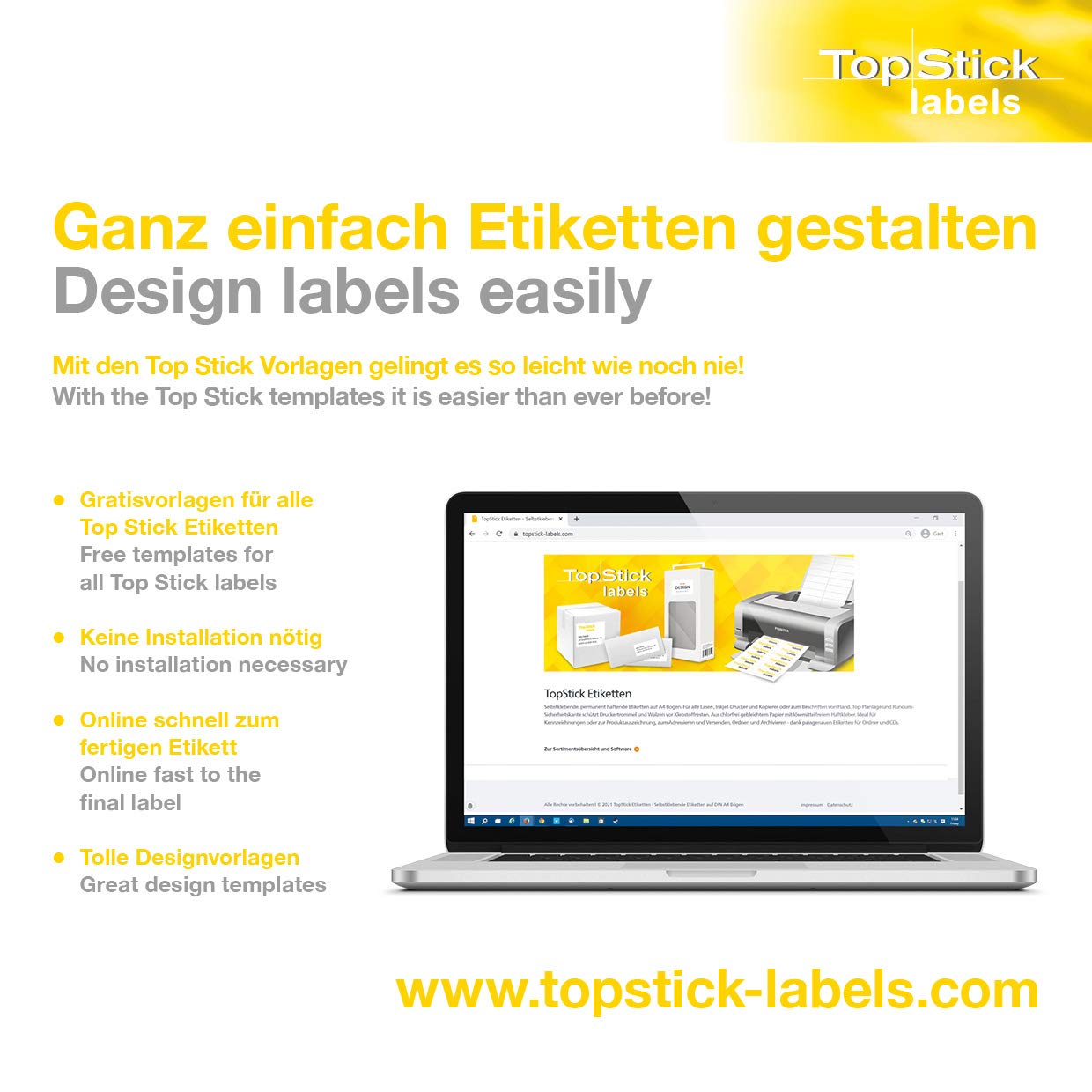 TOPSTICK — Pochette de 4000 étiquettes autocollantes 52,5 x 29,7 mm – Image 7