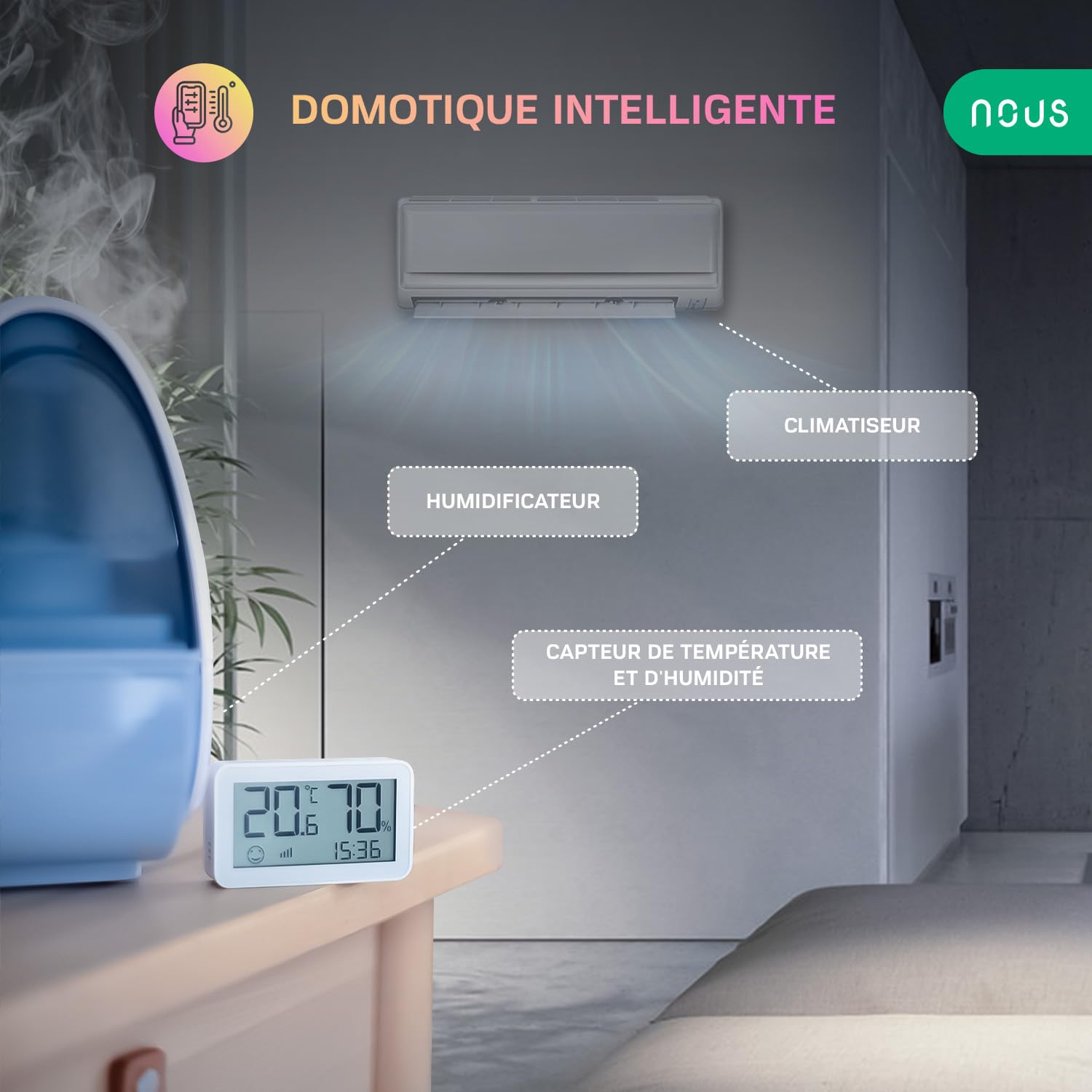 NOUS E6 — Thermomètre et Hygromètre Connecté ZigBee – Image 5