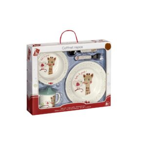 SOPHIE LA GIRAFE — Coffret repas bébé en mélamine 5 pièces