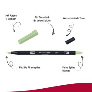 Alternative view of TOMBOW ABT-243 — Feutre pinceau à 2 pointes Mint