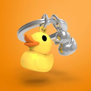 Alternative view of META[L]MORPHOSE — Porte-clés Canard jaune et bébé argenté