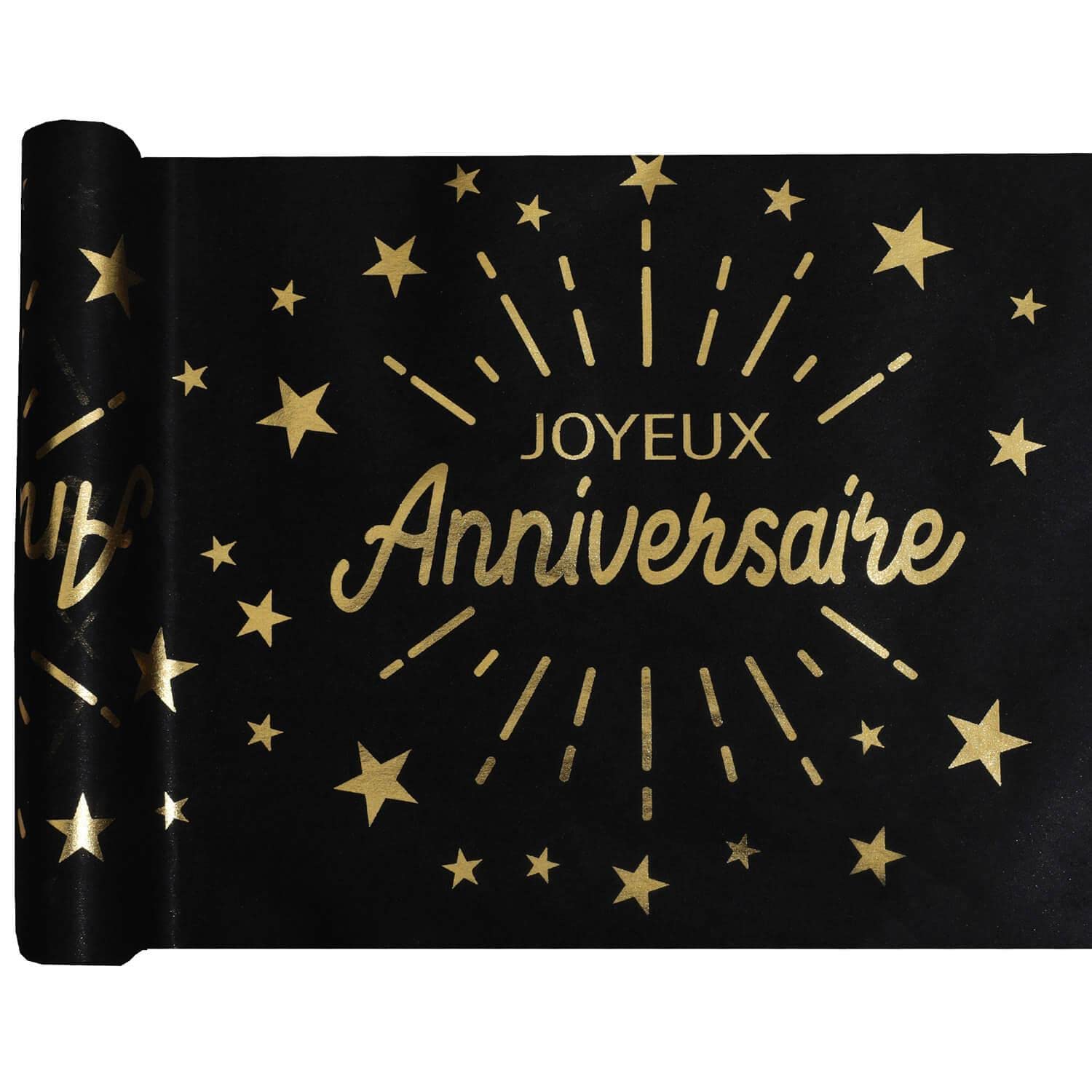 SANTEX — Chemin de Table Joyeux Anniversaire Noir/Or 30x500 cm – Image 7