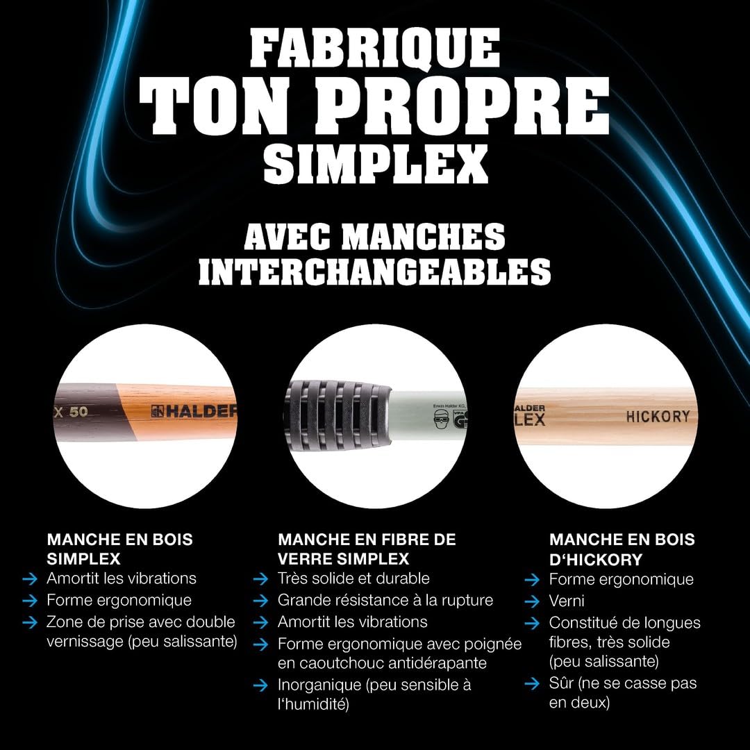 HALDER Simplex EH 3028 — Maillet Caoutchouc/Nylon 30 mm – Image 2