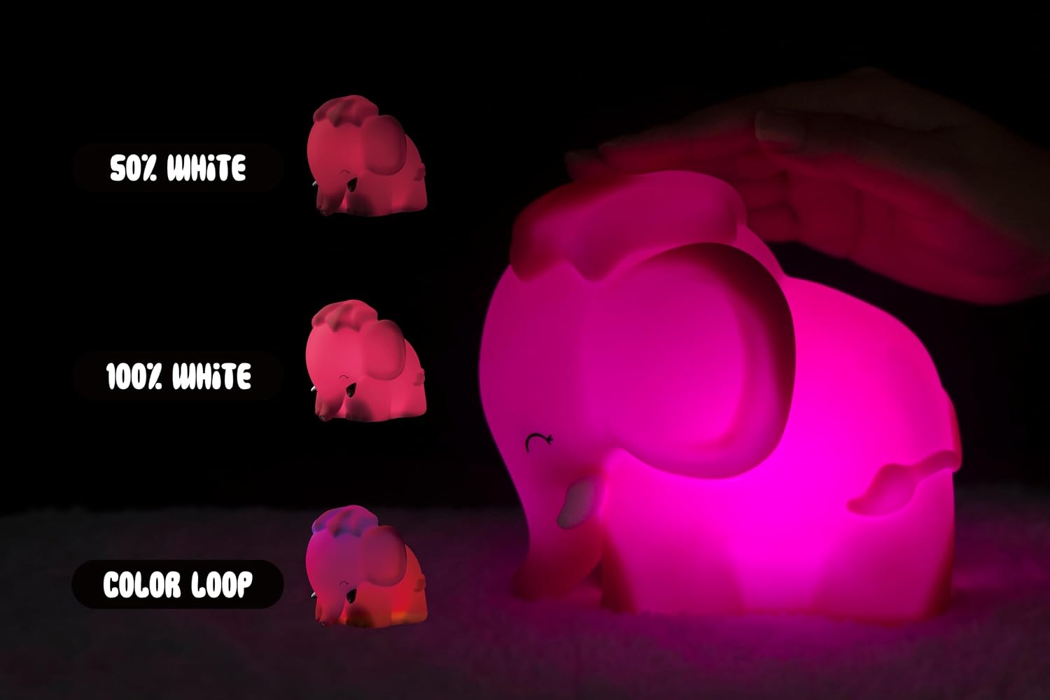 DHINK — Veilleuse LED Éléphant Rose – Image 6