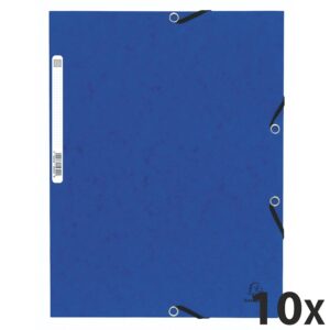 Alternative view of Exacompta - Réf. 55302E - Paquet de 10 chemises à élastiques - pochettes 3 rabats - en carte lustrée 355 g/m2 - dimensions 24 x 32 cm pour documents au format A4 - couleur bleu
