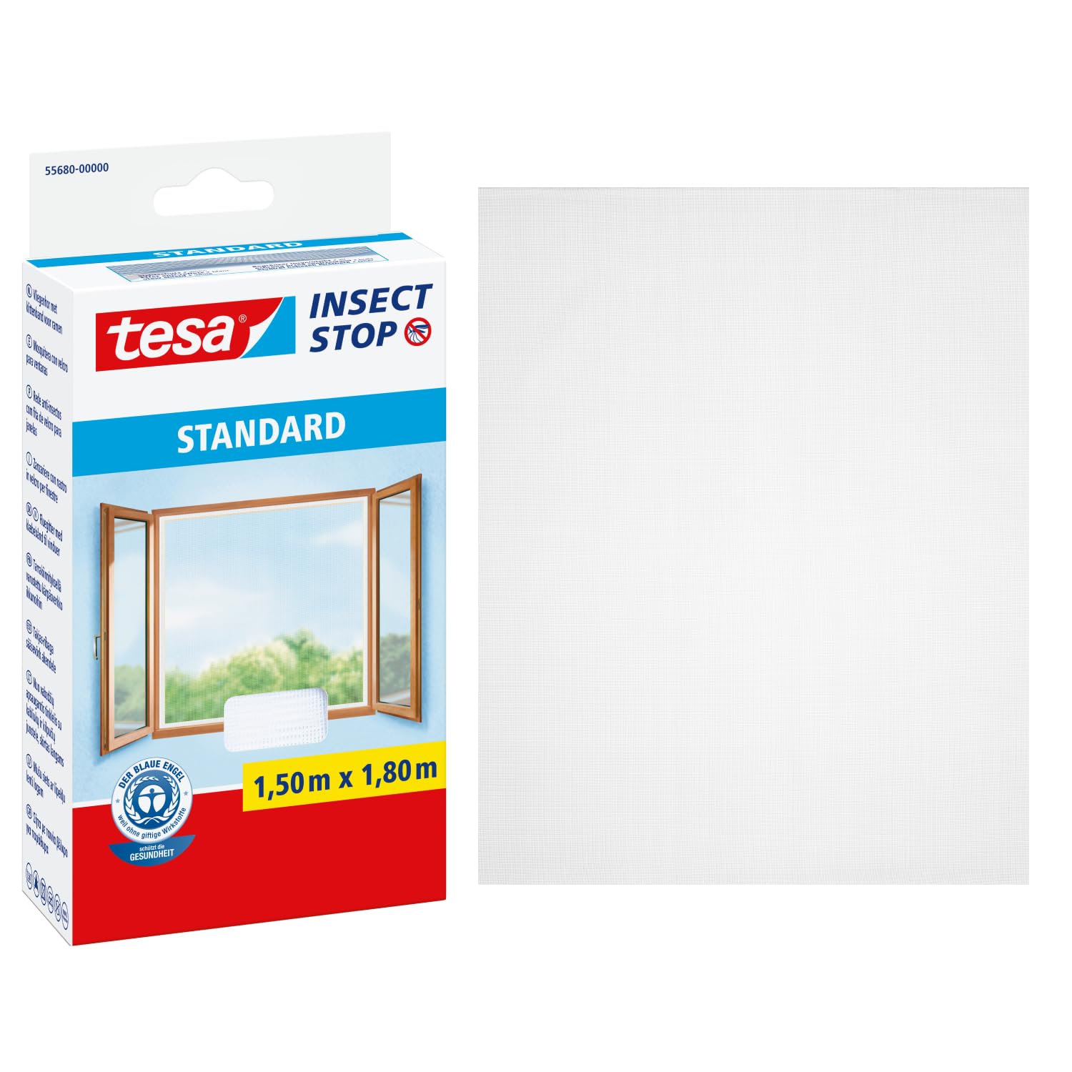 TESA Insect Stop — Moustiquaire fenêtre auto-agrippante 150x180 cm Blanc