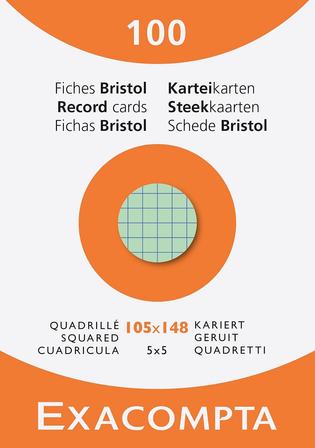 EXACOMPTA — Étui de 100 fiches bristol quadrillées 105 x 148 mm – Image 7