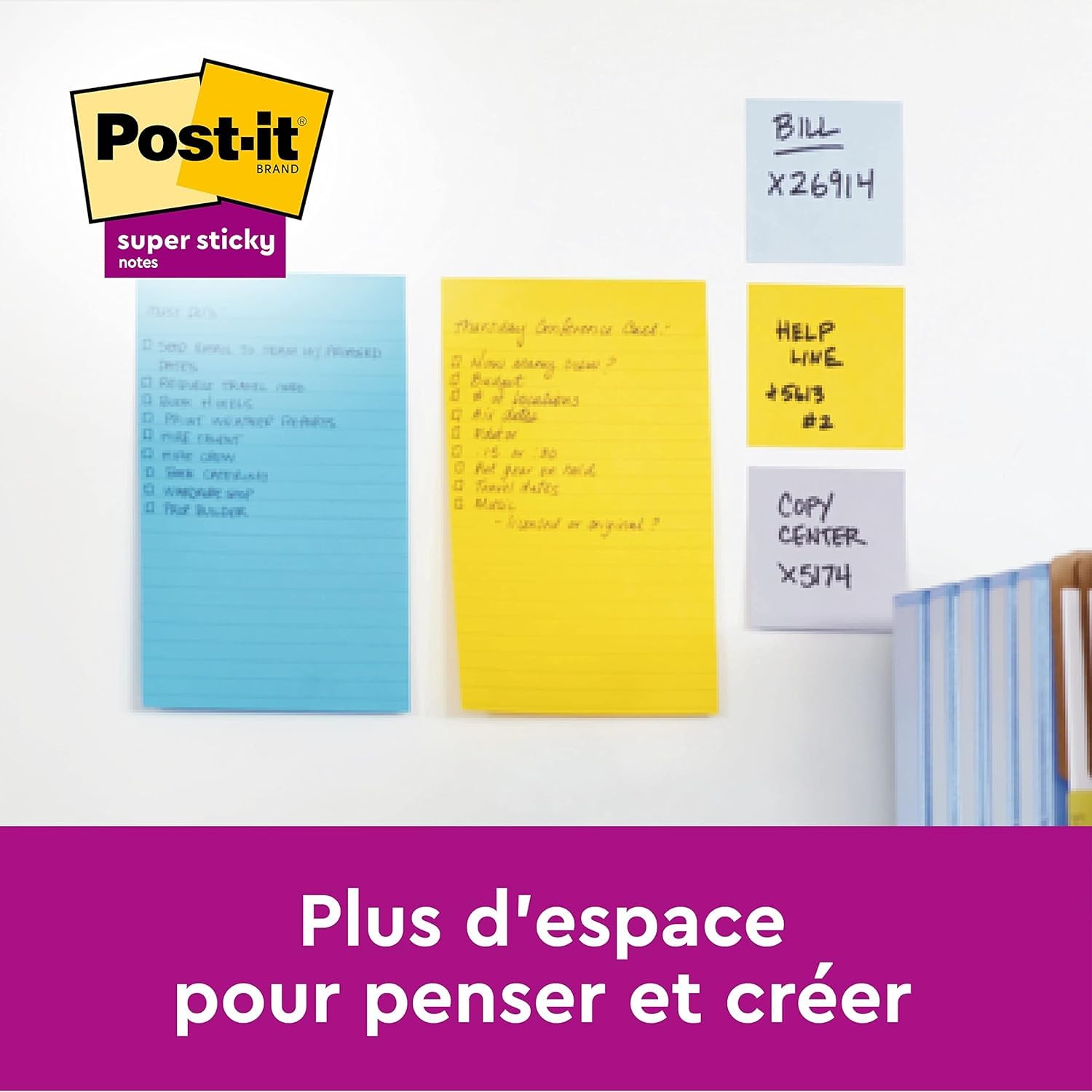 POST-IT Super Sticky — Notes autocollantes lignées 3 blocs 101x152 mm – Image 38