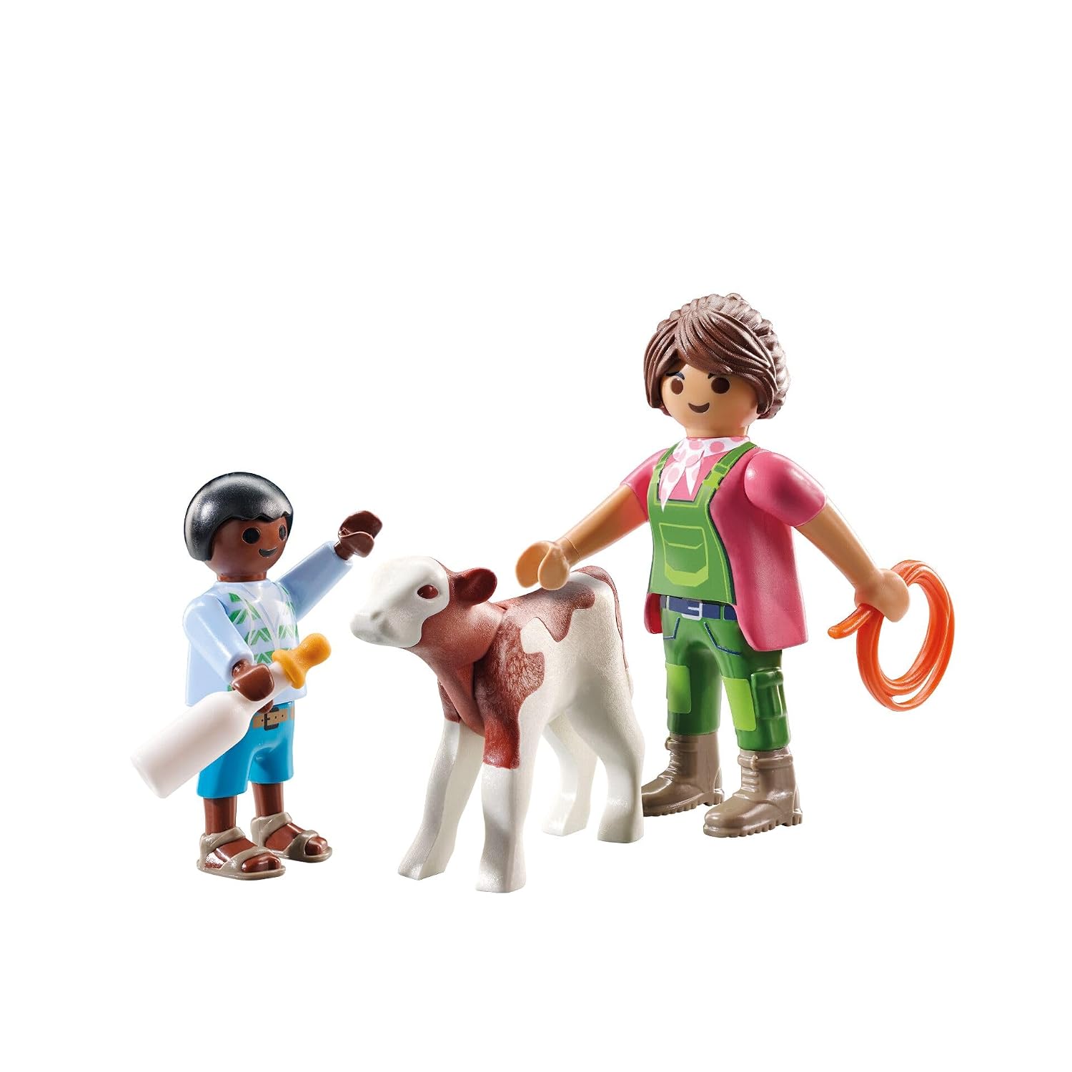 PLAYMOBIL Duo Pack 71803 — Fermière et Enfant avec Veau – Image 11