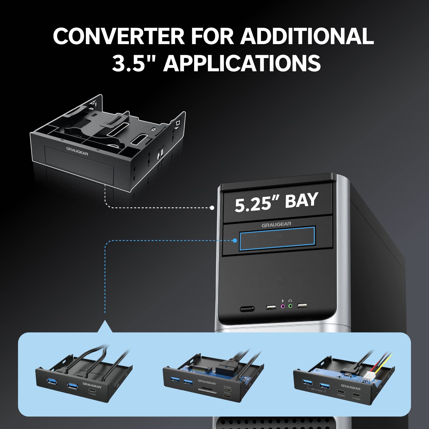 GRAUGEAR G-CV-235T525 — Cadre de montage 2x2,5" + 1x3,5 – Image 12
