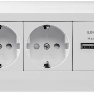 Alternative view of CHILITEC — Bloc multiprise d'angle 2 prises USB-A blanc