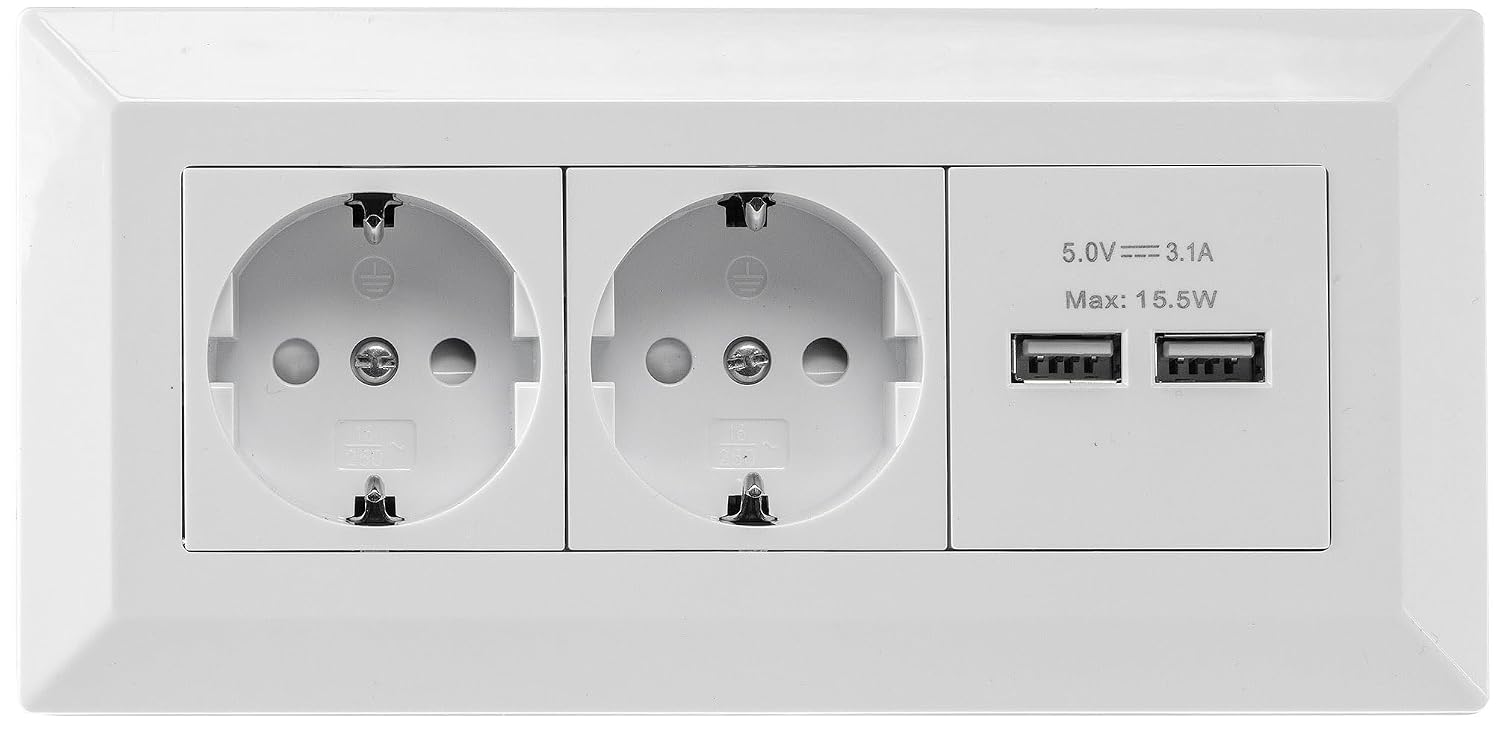 CHILITEC — Bloc multiprise d'angle 2 prises USB-A blanc – Image 2