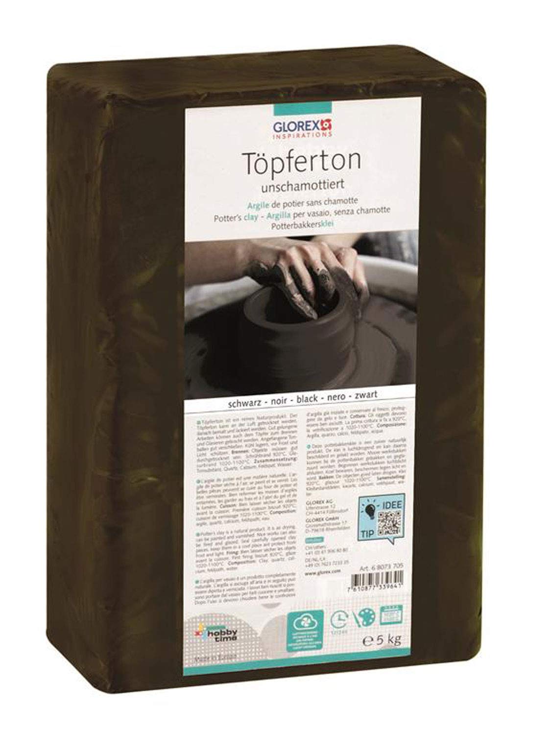GLOREX Töpler — Argile de poterie noire 5 kg