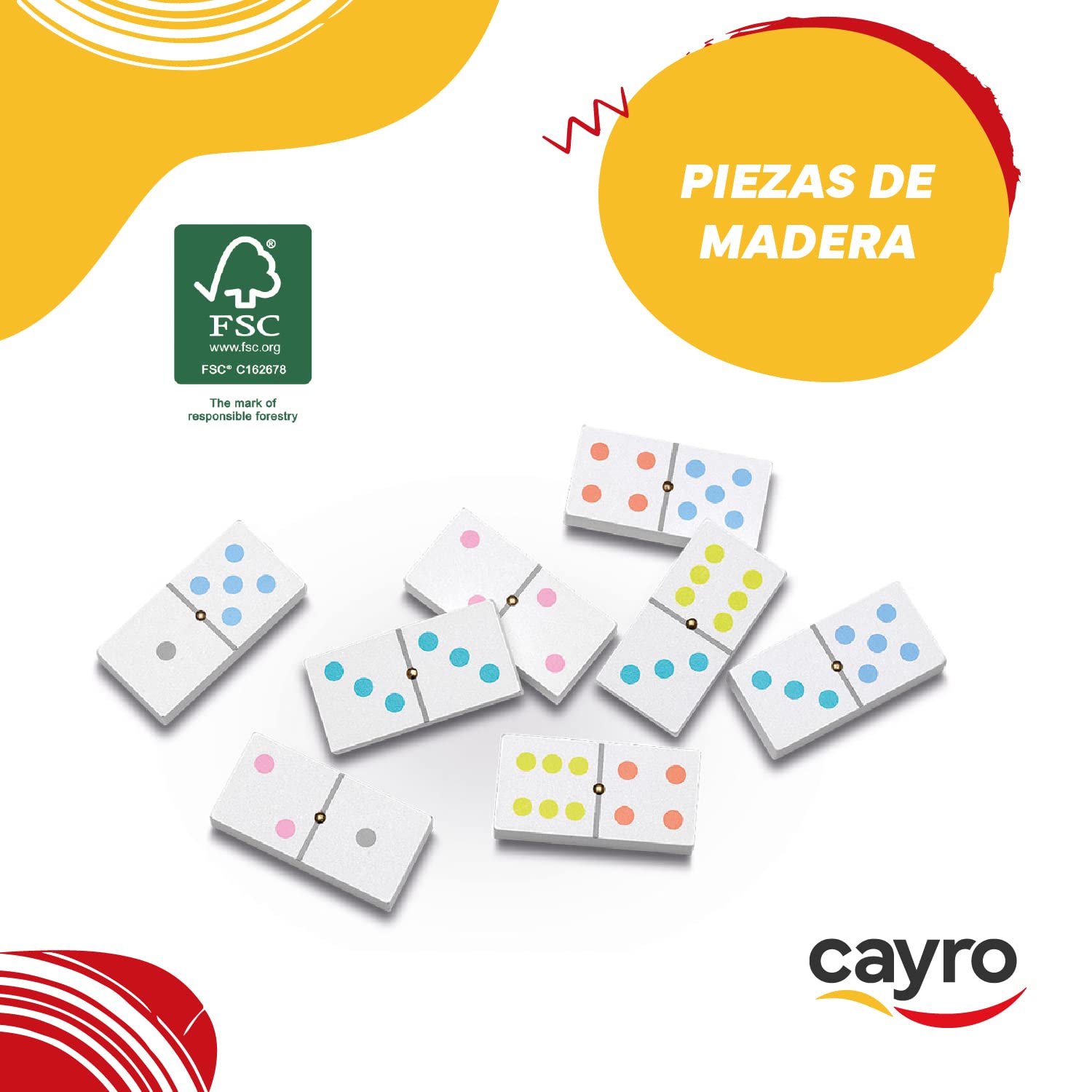 CAYRO — Jeu de dominos en bois naturel 2 à 6 joueurs – Image 11