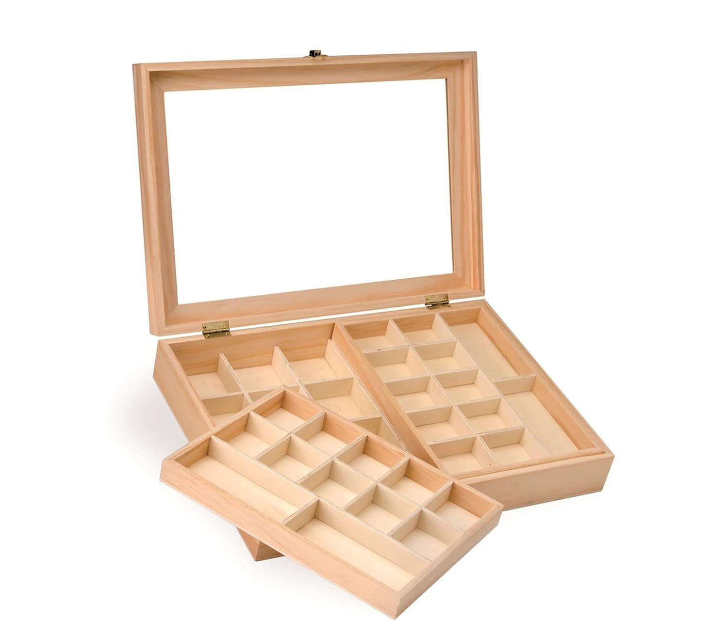 GLOREX — Boîte à Bijoux en Bois de Pin 40 x 28 x 7,5 cm – Image 4