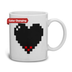KIKKERLAND — Mug thermographique cœur pixel