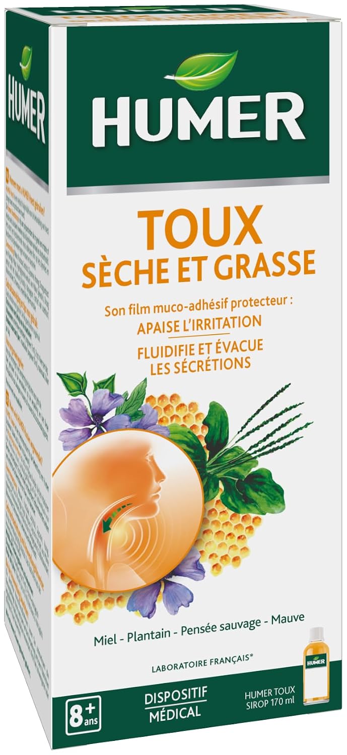 HUMER — Sirop toux miel plantain réglisse 170 ml