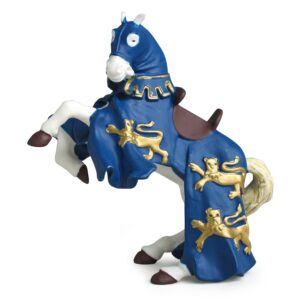 PAPO — Figurine cheval du roi Richard bleu réaliste
