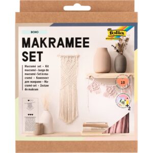 FOLIA — Lot de 10 fils macramé bohème avec perles et tige bois