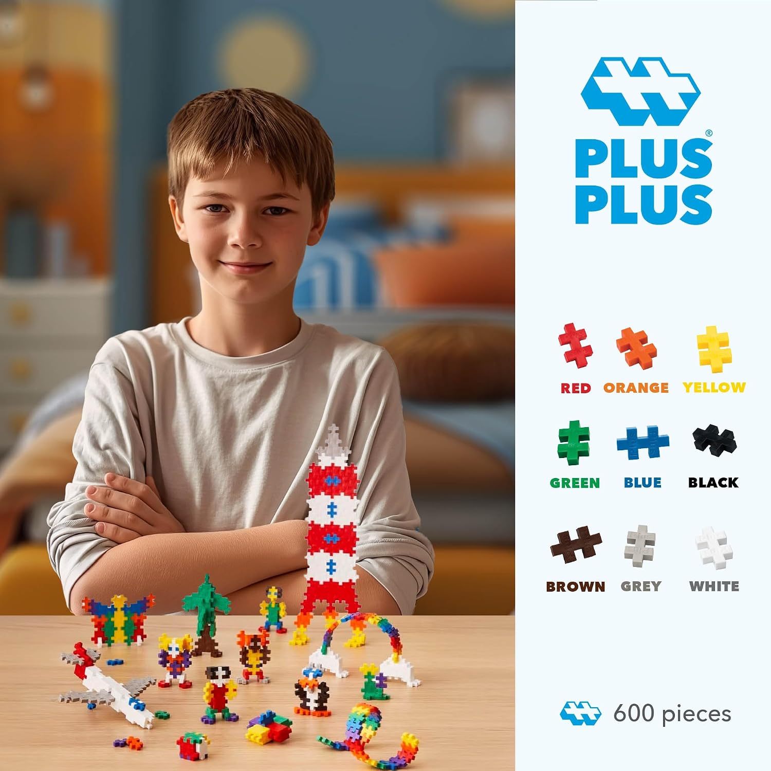 PLUS-PLUS — Boîte de 600 Pièces de Construction Basic – Image 18