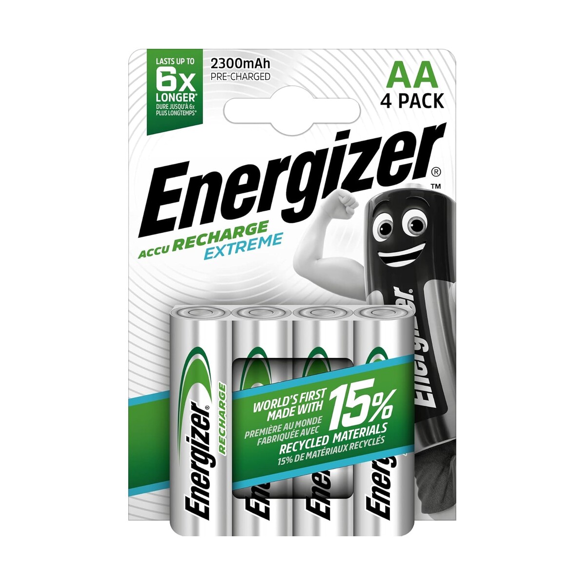 ENERGIZER Recharge Extreme — Lot de 4 piles AA 2300 mAh