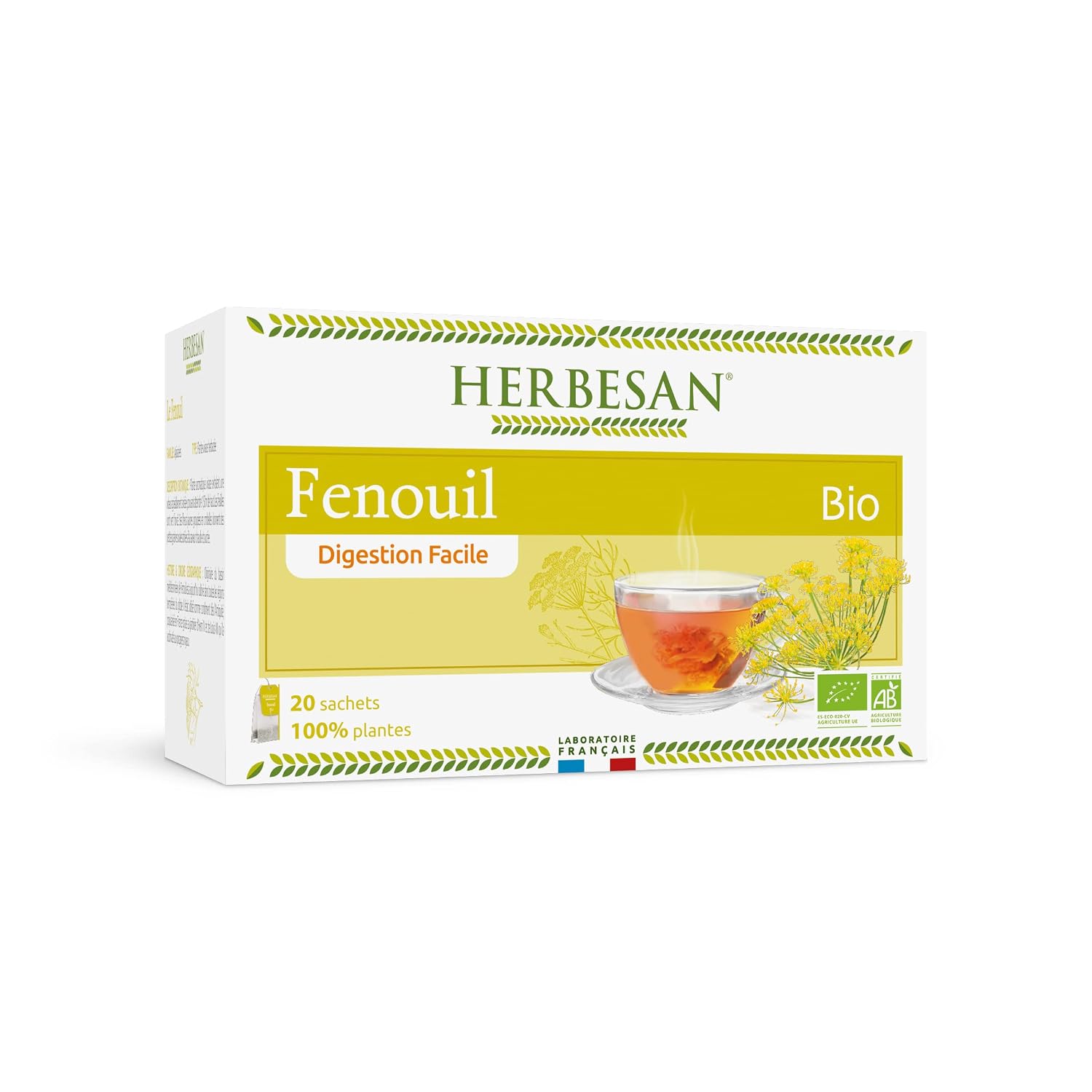 HERBESAN — Infusion Bio Fenouil Digestion Facile 20 sachets – Image 2