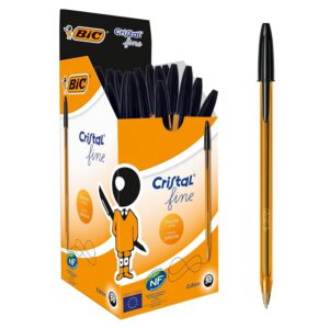 BIC Cristal Original — Boîte de 50 Stylos-Bille noirs 0,8 mm