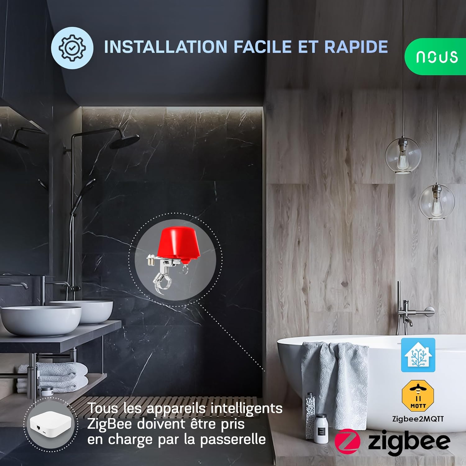 NOUS LZ3 — Vanne d'eau ZigBee connectée – Image 6