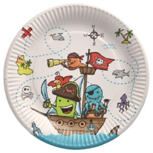 PAPSTAR — Lot de 10 assiettes rondes en carton Pirate Crew 23 cm