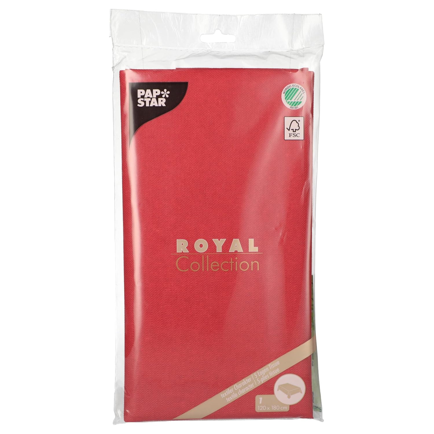 PAPSTAR Royal Collection — Nappe en tissu bordeaux 120 x 180 cm