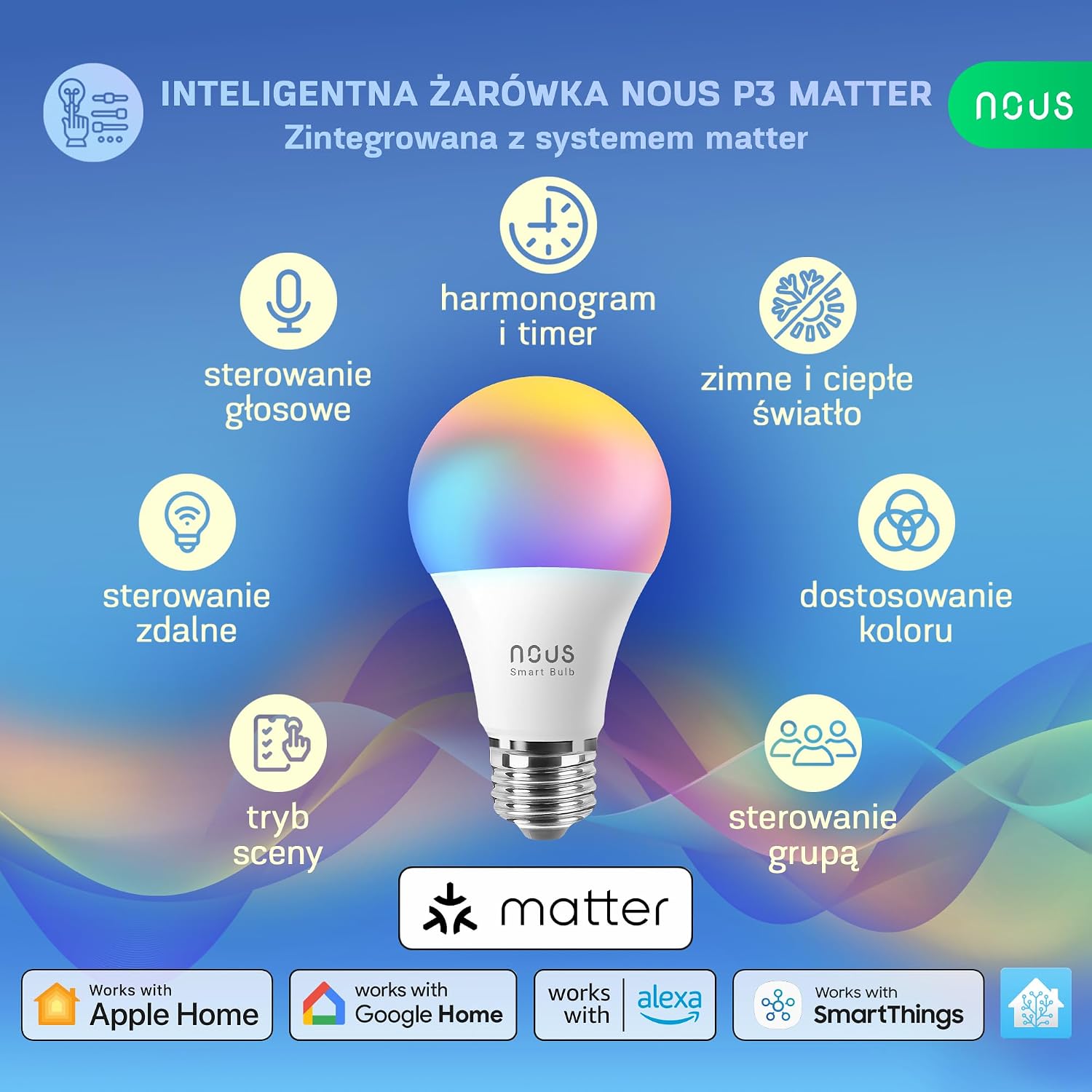 NOUS P3 — Ampoule LED Connectée E27 RGB Dimmable – Image 2