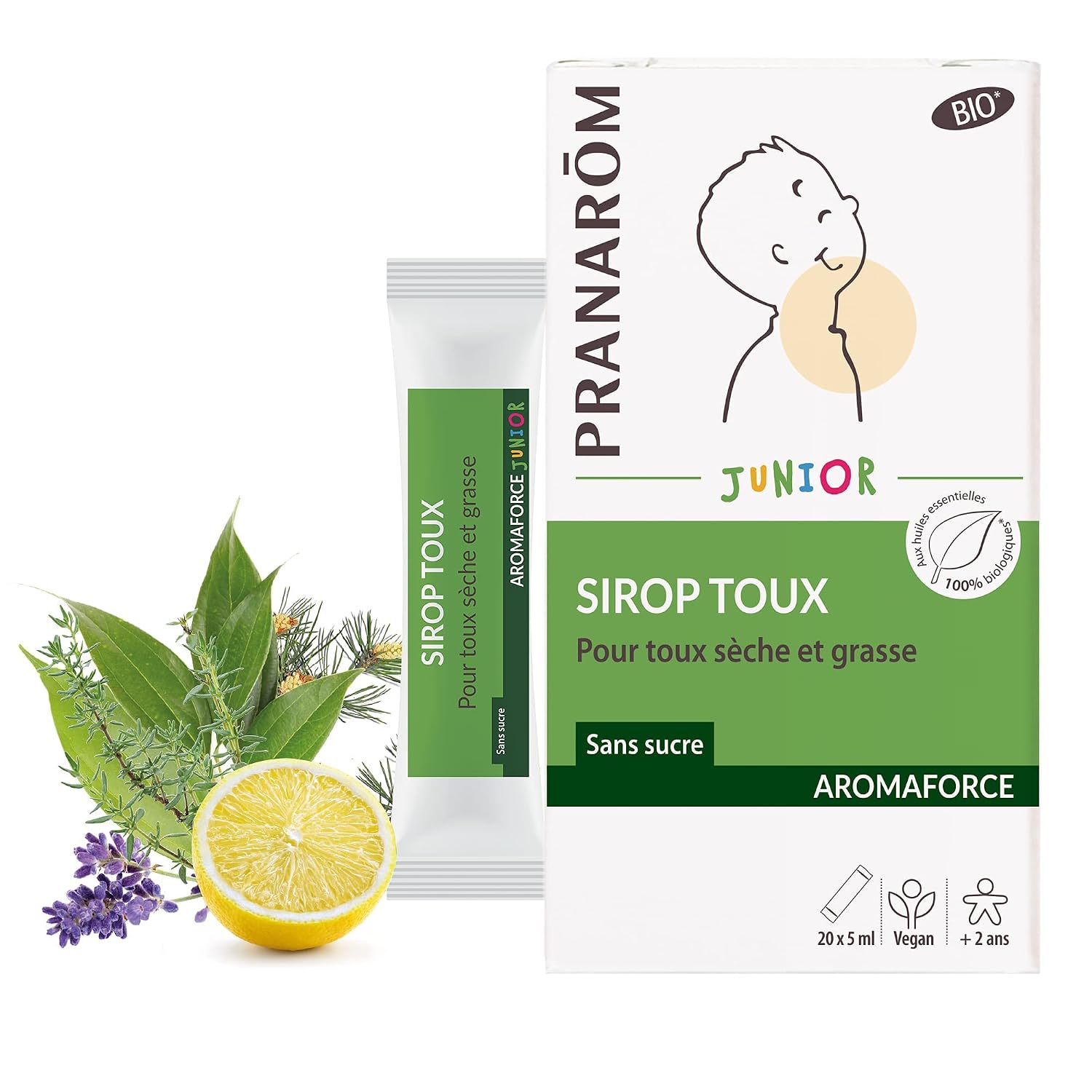 PRANARÔM Aromaforce Junior — Sirop toux enfant 20 x 5 ml
