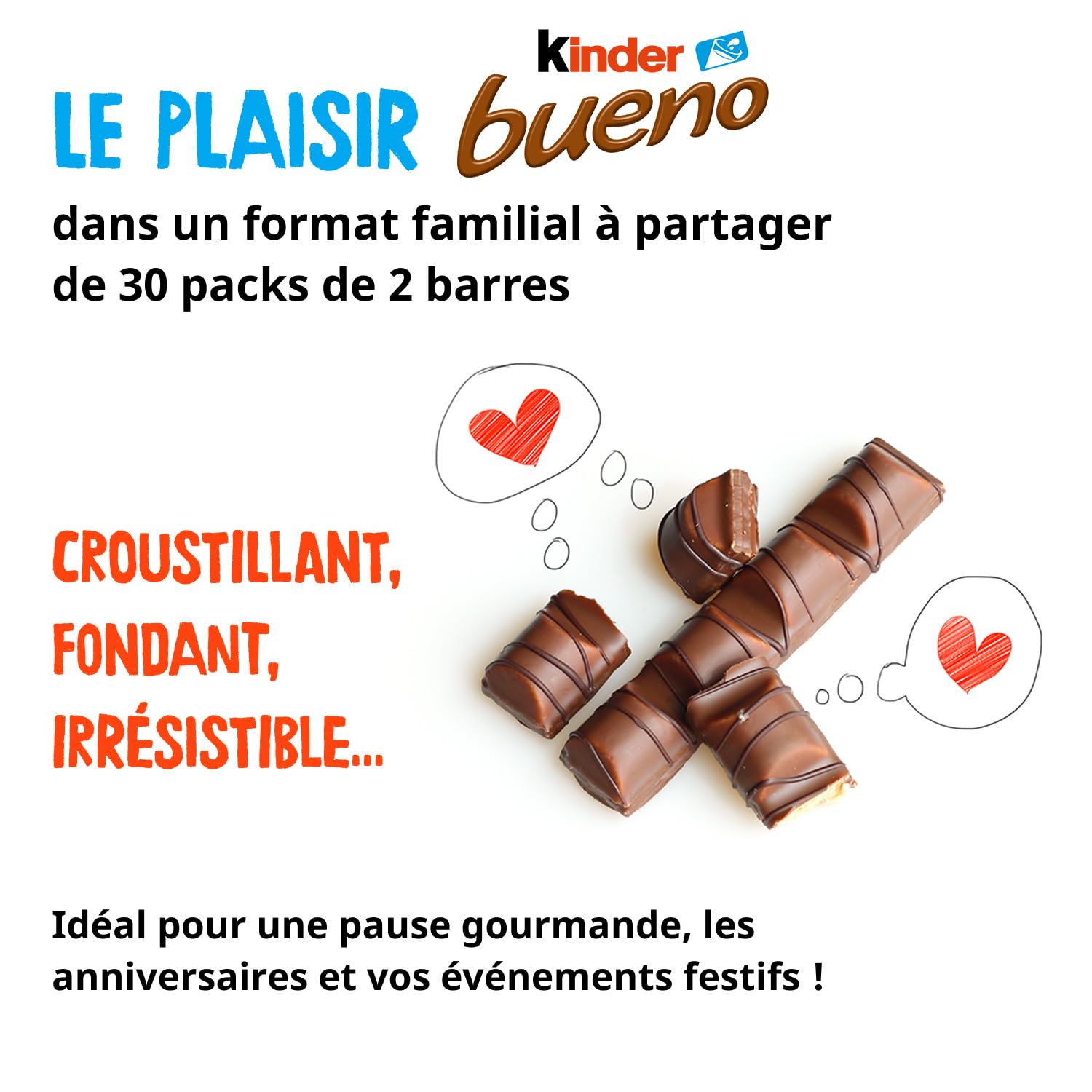 KINDER Bueno — Gaufrettes chocolat lait x30 2 barres 43g – Image 13