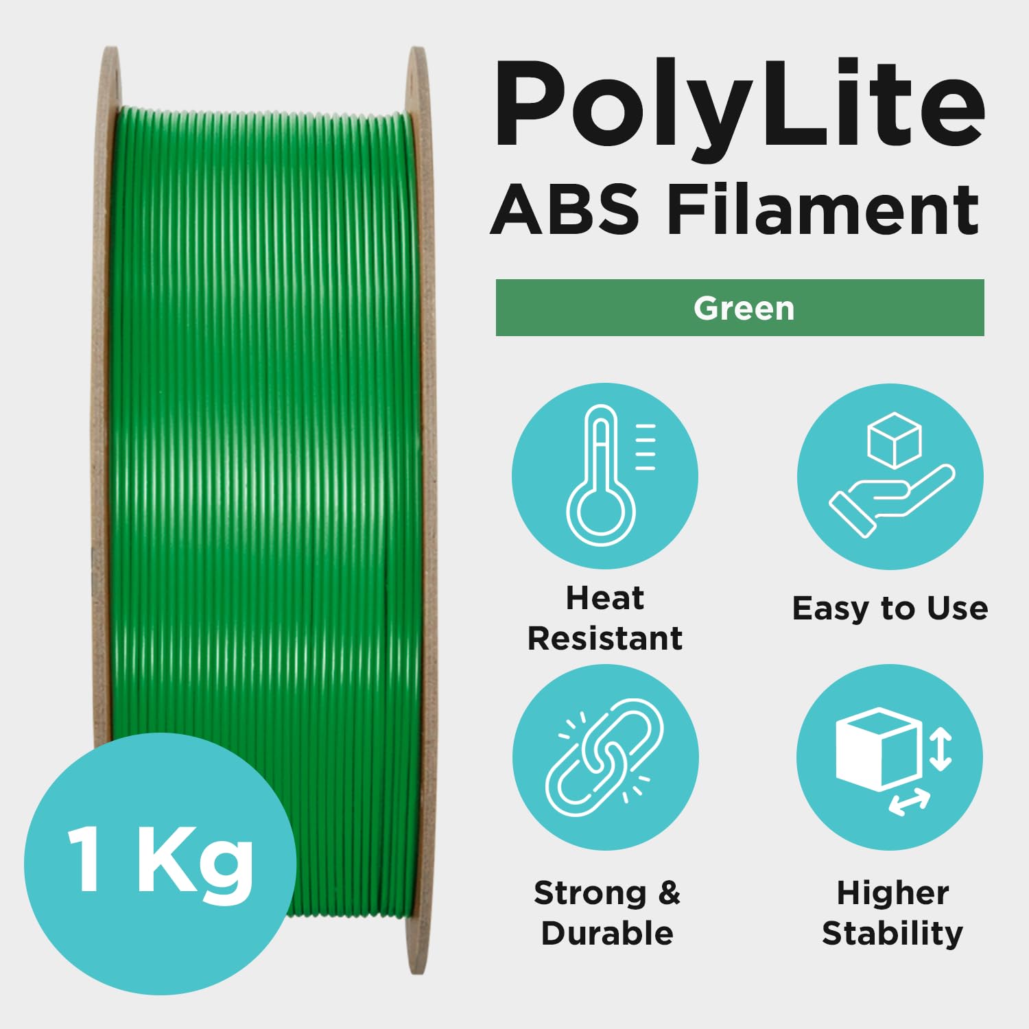 POLYMAKER PolyLite — Filament ABS 1,75 mm 1 kg Vert – Image 5