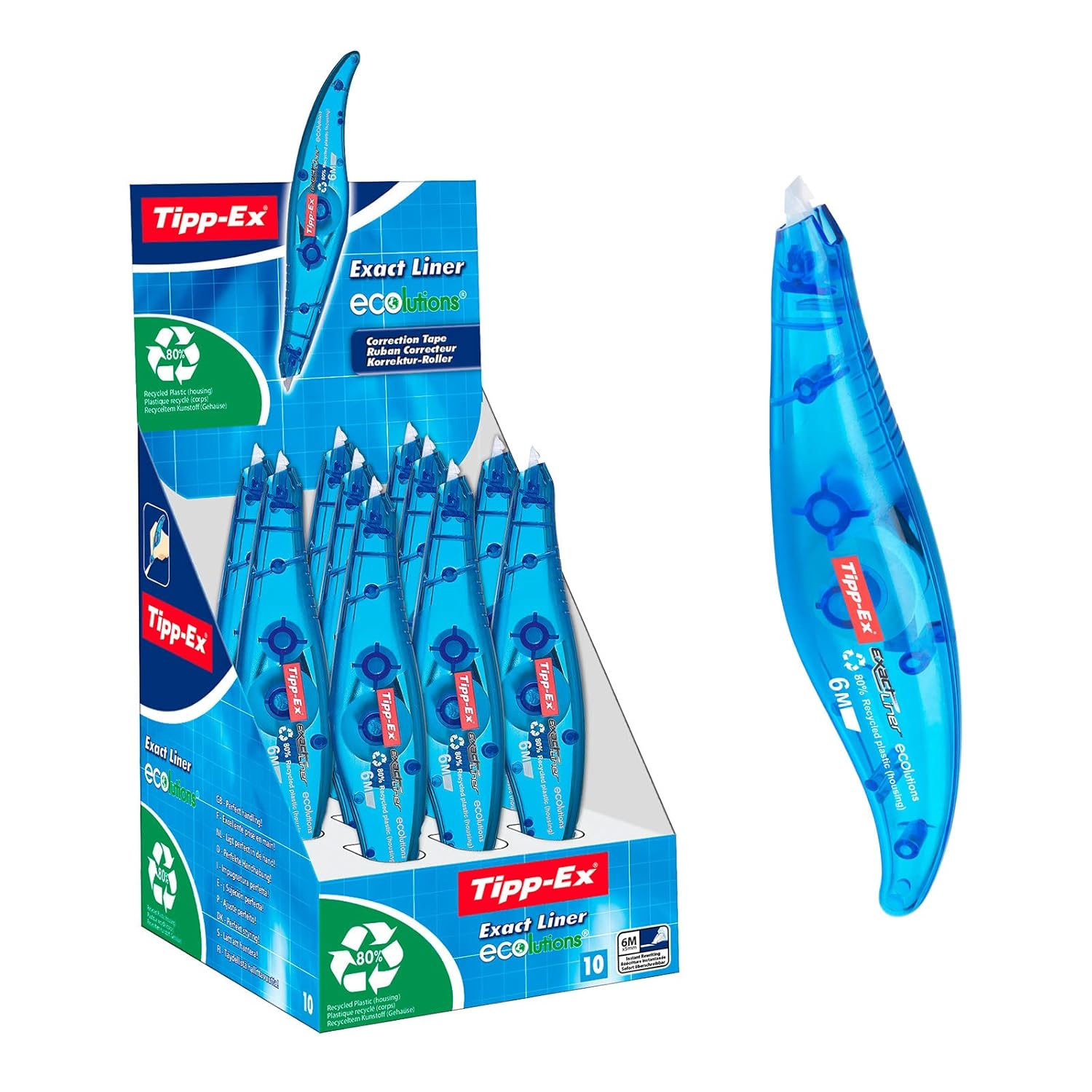 TIPP-EX Exact Liner Ecolutions — Rubans Correcteurs 6 m x10