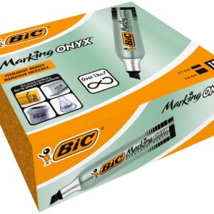 BIC Marking Onyx 1481 — Boîte de 12 marqueurs permanents noirs