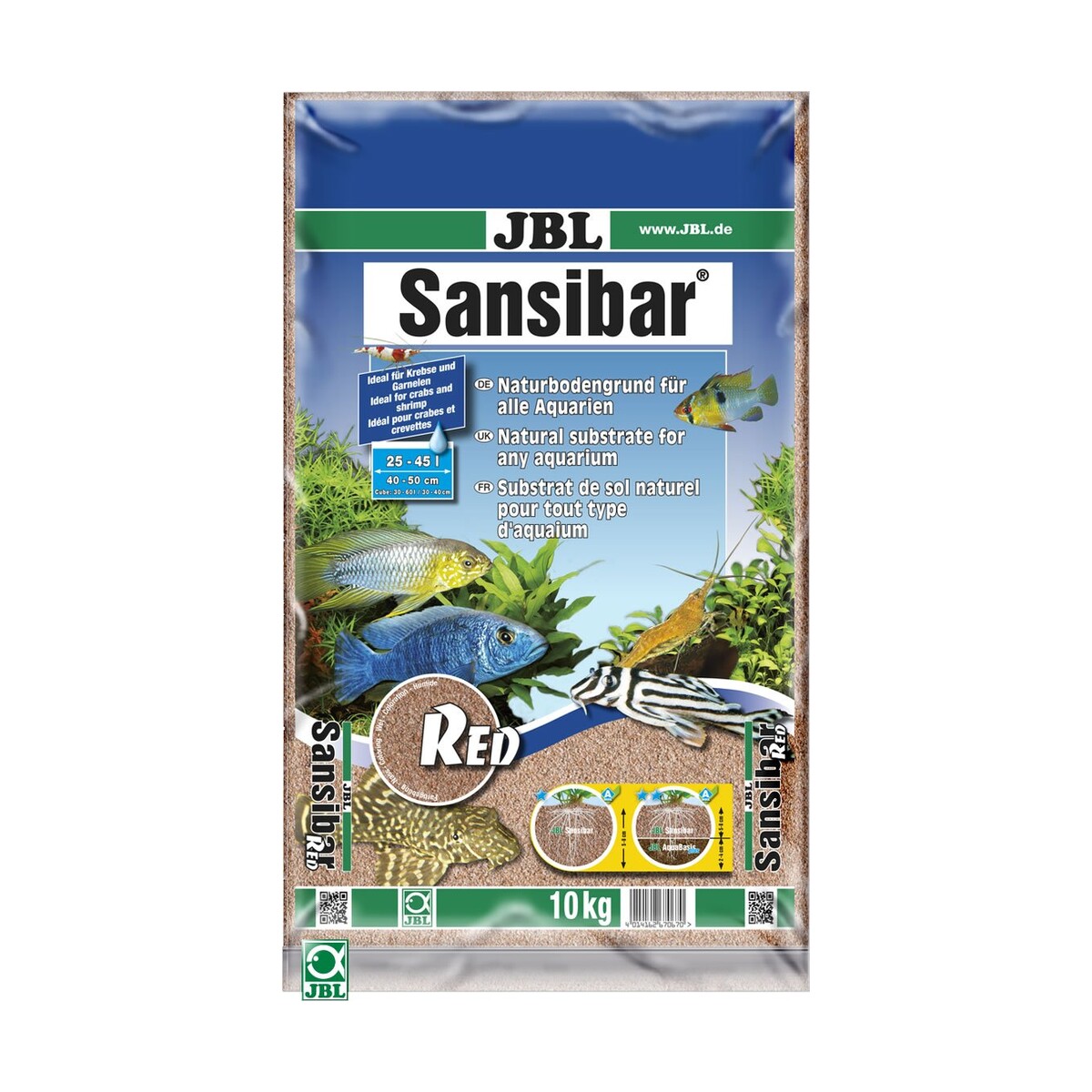 JBL Sansibar — Sable pour aquariophilie rouge 10 kg