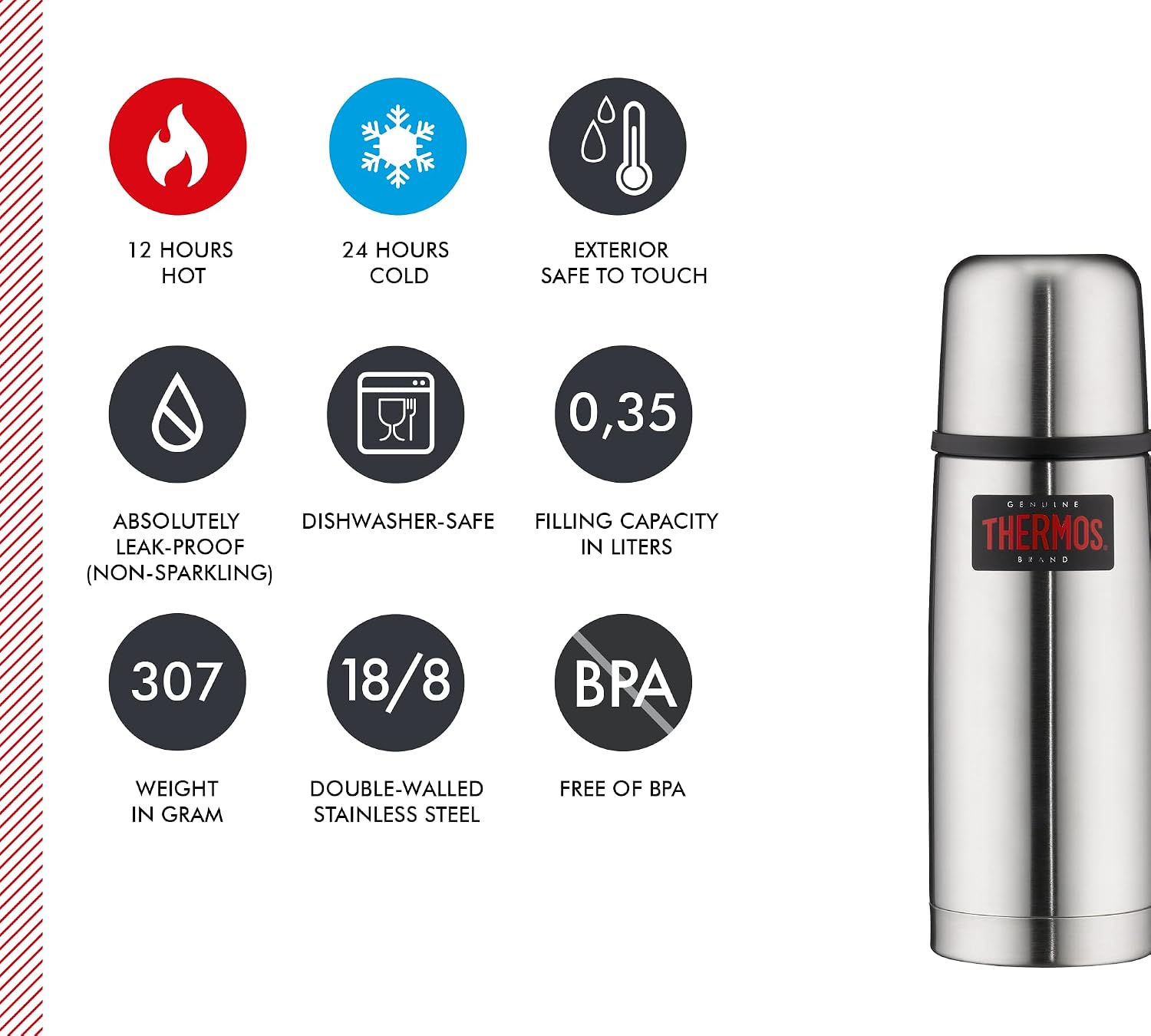 Thermos Bouteille Isotherme en Acier Inoxydable 350 ML – Image 5