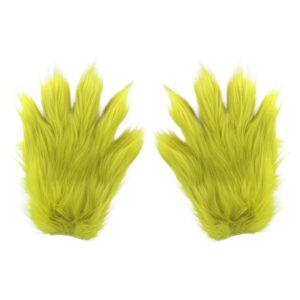 CHAKS Le Grinch™ — Gants avec fourrure synthétique verte