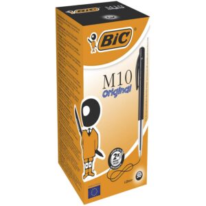 BIC M10 Original — Boîte de 50 Stylos-Bille Noirs 1,0 mm