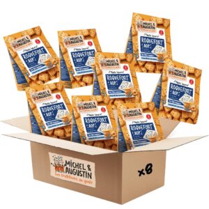 Michel & Augustin – Petits Beurre Salés au Roquefort AOP et Graines de Pavot Bleu – Biscuits Apéritifs Gourmands – Fabriqués en France – 100g x 8