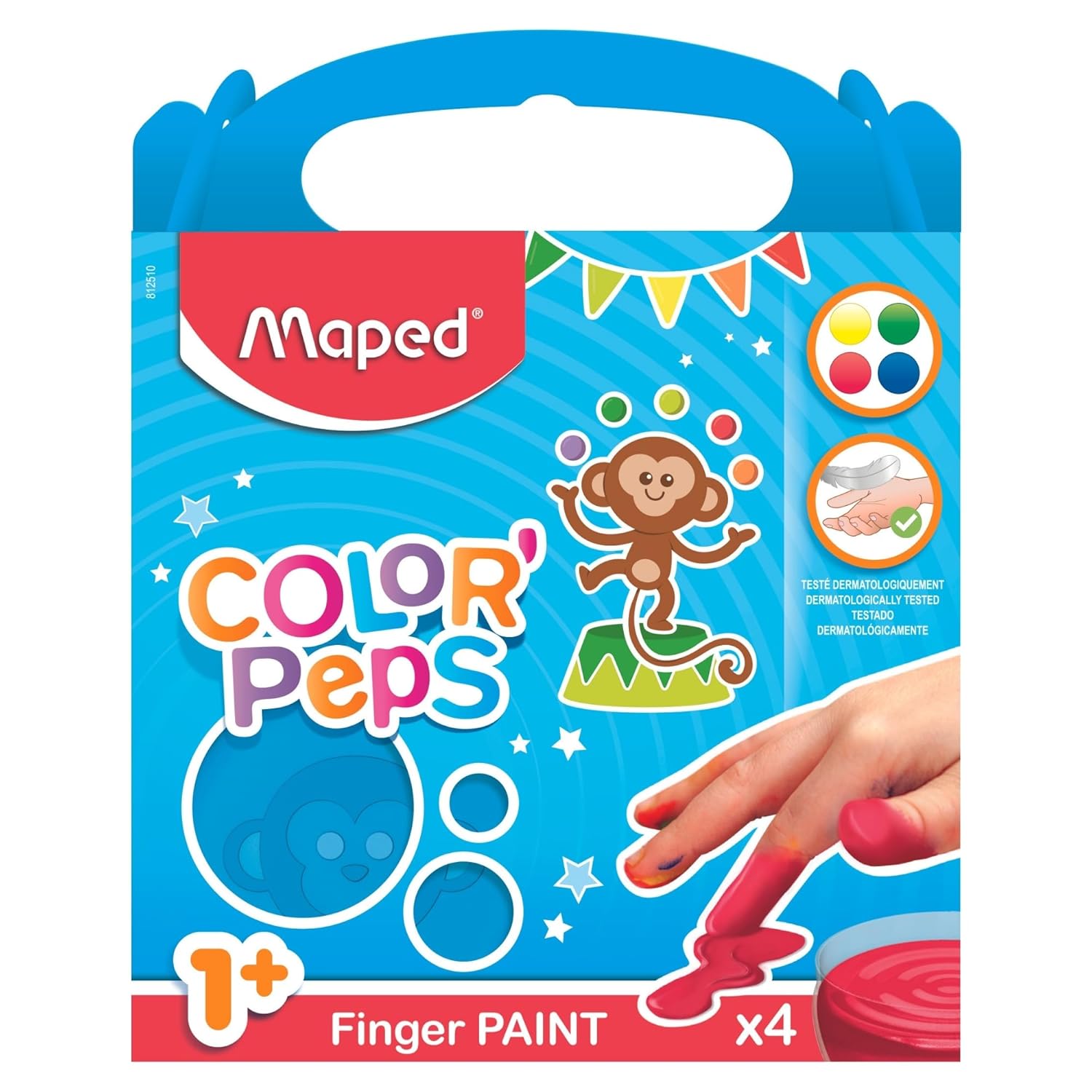 MAPED Color'Peps — 4 Pots de Peinture au Doigt 80 g