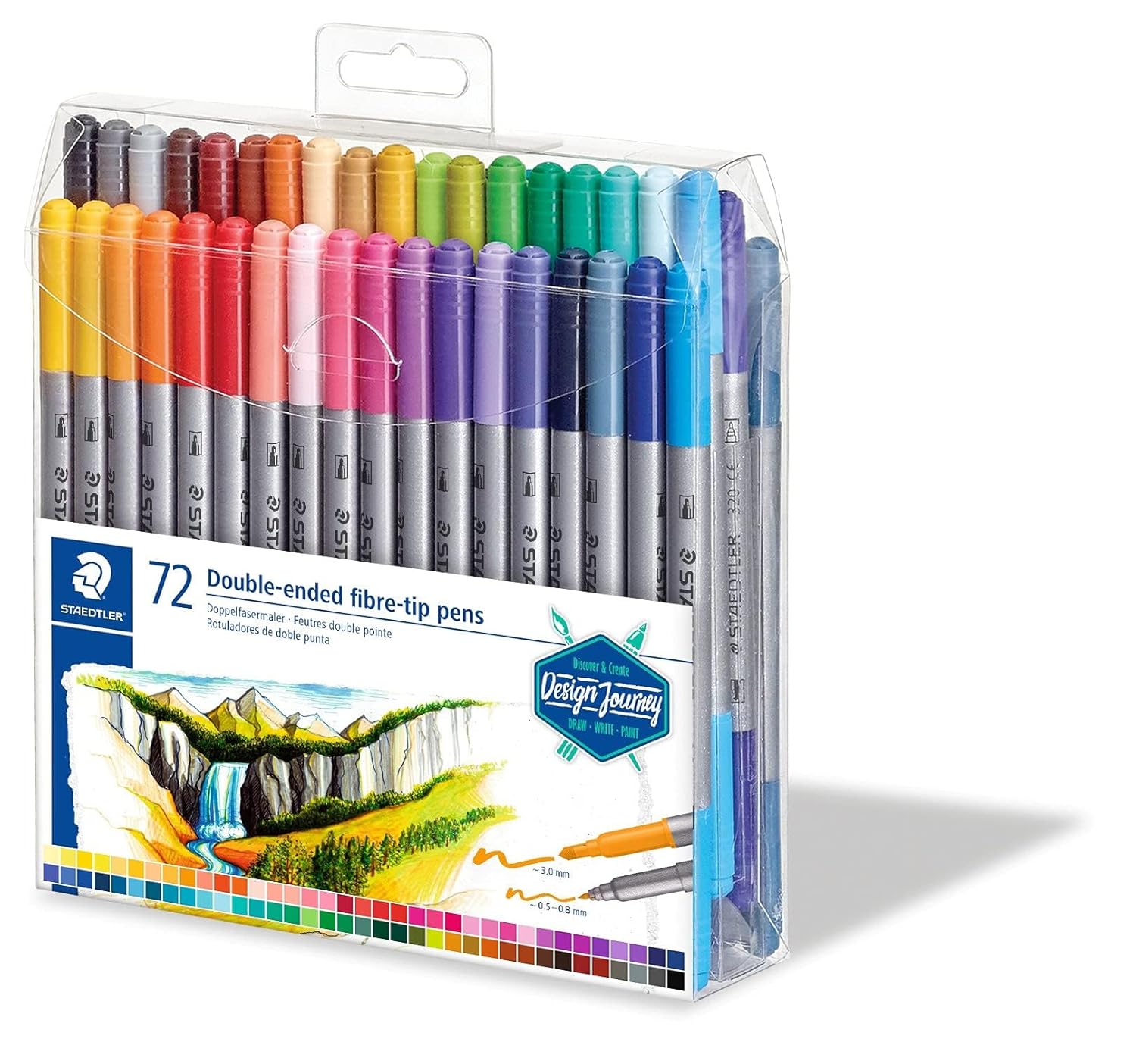 STAEDTLER — Feutres double pointe étui plastique x72