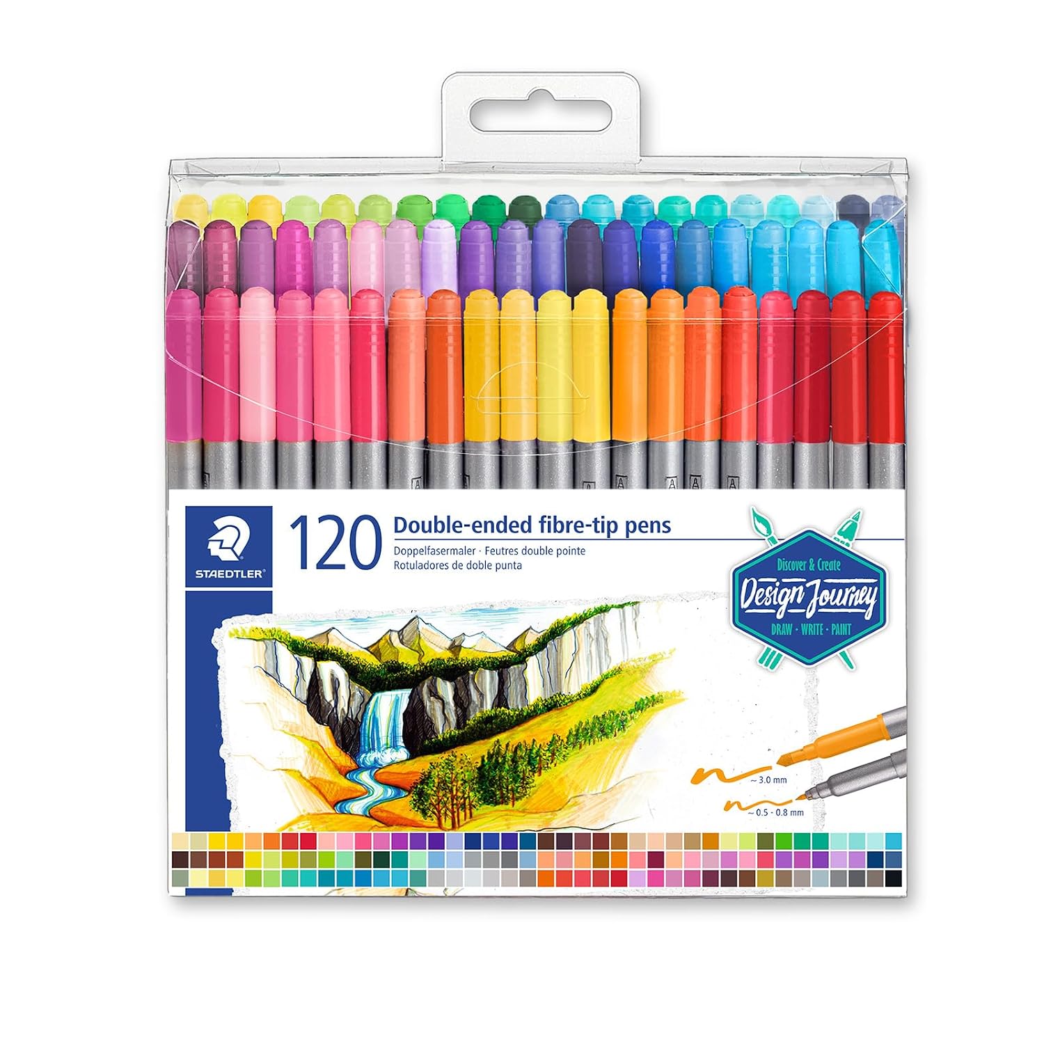 STAEDTLER — Feutres double pointe, étui 120 couleurs