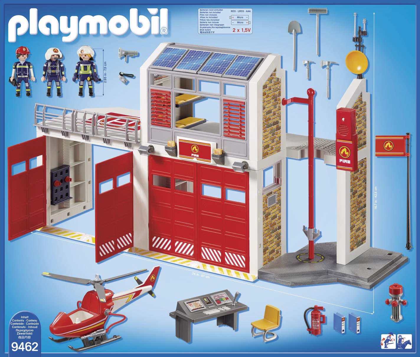 PLAYMOBIL City Action 9462 — Caserne de Pompiers avec Hélicoptère – Image 12