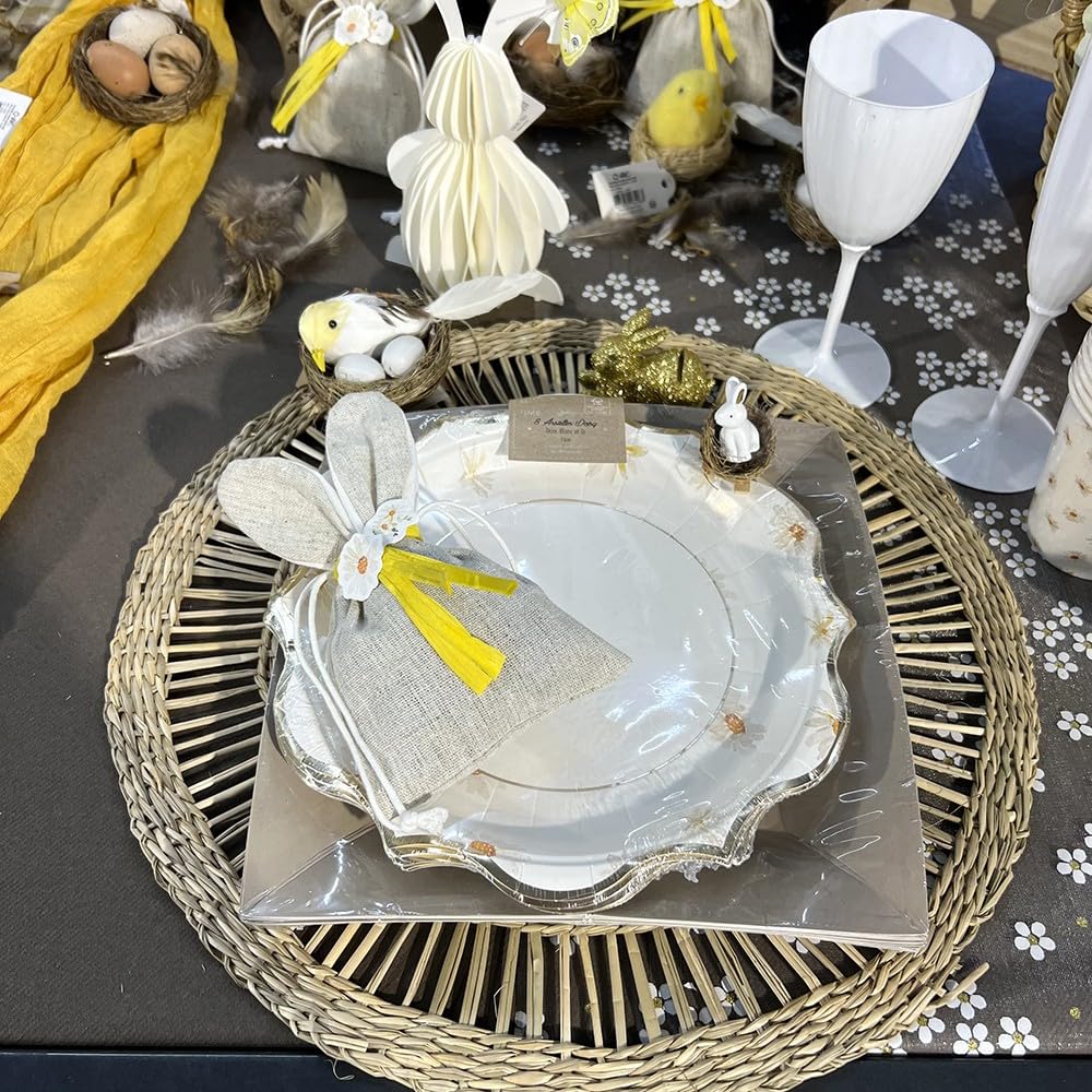 ARTIFETES — Chemin de table en organza marguerites 28 cm x 5 m – Image 2